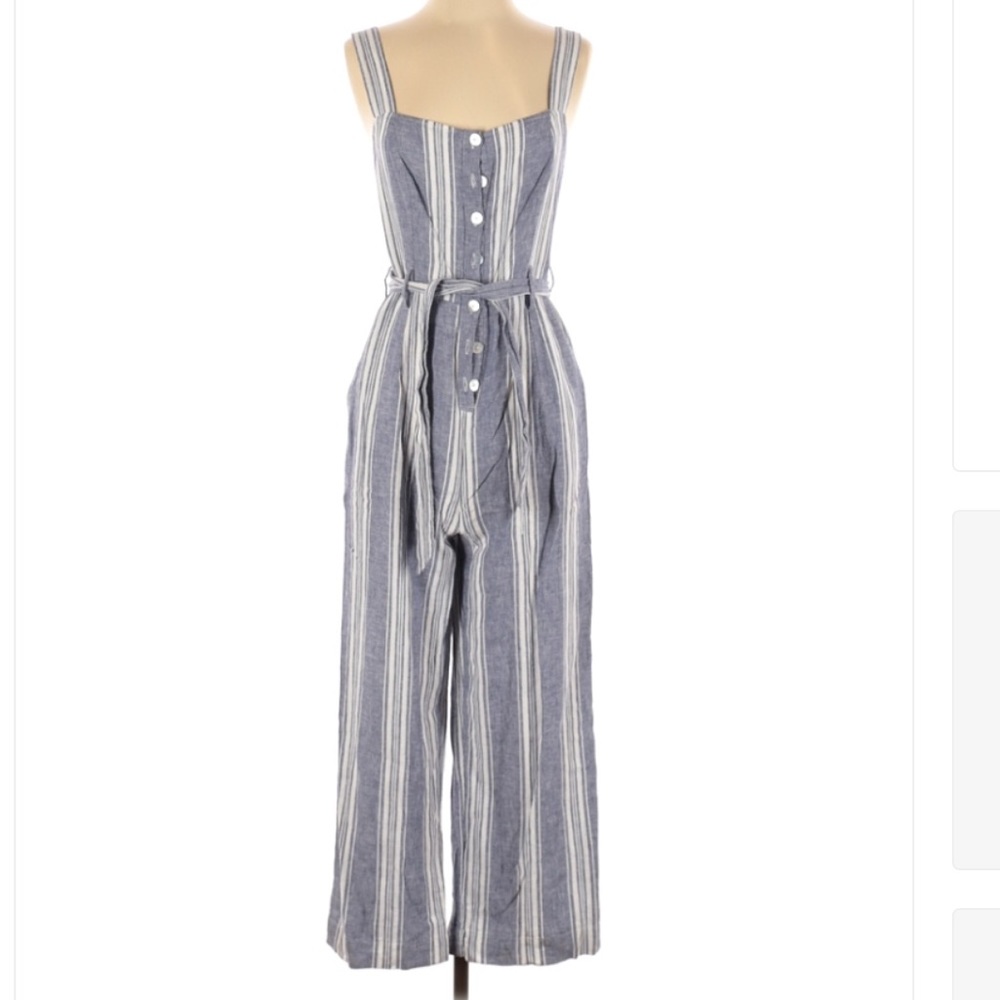 Beautiful Rails Blue & White Jumpsuit in Size Small